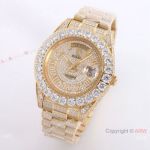 New Replica Rolex President Day-Date Iced out Diamond Dial Watch 43mm - Yellow Gold_th.jpg
